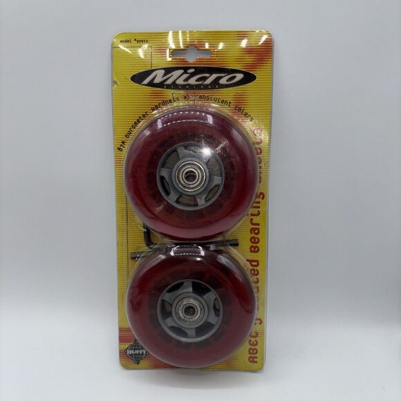 Huffy Micro Scooter Replacement Bearing Wheels Set-99911 ABEC 5 Red Flaw 2000 - Picture 1 of 10